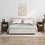 vidaXL Nachtkastje 2 pcs bruin eikenkleur 40 x 31 x 60 cm, Minder dan 45 cm, Verzenden, Nieuw, 55 tot 70 cm