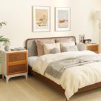 2dekans | Coast Rotan Nachtkastje Boho Wit & Bruin, Huis en Inrichting, Slaapkamer | Nachtkastjes, Ophalen of Verzenden, Zo goed als nieuw