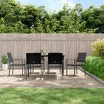 vidaXL 7-delige Tuinset poly rattan en staal, 6 zitplaatsen, Nieuw, Tuinset, Verzenden