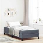 vidaXL Boxspringbed met matras Donkergrijs 80 x 210 cm Stof, Verzenden, Nieuw, Grijs, Stof