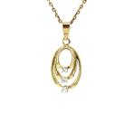 Gouden hanger met diamant 14 krt, Sieraden, Tassen en Uiterlijk, Kettinghangers, Ophalen of Verzenden, Nieuw
