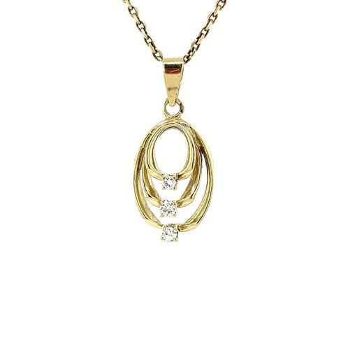 Gouden hanger met diamant 14 krt, Sieraden, Tassen en Uiterlijk, Kettinghangers, Nieuw, Ophalen of Verzenden