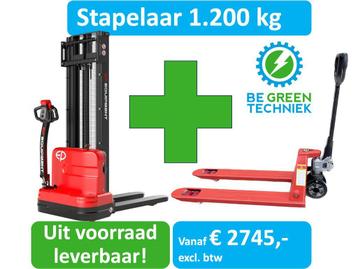 Actie: stapelaar 1200 kg + handpalletwagen 2500 kg cadeau! beschikbaar voor biedingen