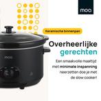 2dekans | MOA Slowcooker - 6,5 liter - Keramische Binnenpan, Diversen, Ophalen of Verzenden