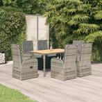 vidaXL 7-delige Tuinset met kussens poly rattan grijs, Tuin en Terras, Tuinsets en Loungesets, 6 zitplaatsen, Nieuw, Tuinset, Verzenden