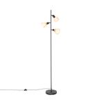 Oosterse vloerlamp zwart met bamboe 3-lichts - Rayan, Huis en Inrichting, Lampen | Vloerlampen, Nieuw, Oosters, 150 tot 200 cm