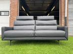 Bankstel PROMINENT Humberto 3zit bank stof/ leer design sofa, Zo goed als nieuw, Driepersoons, Rechte bank, Leer