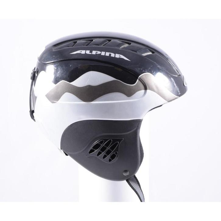 48 49 50 51 52 skihelm/snowboardhelm ALPINA CARAT Black/silv, Sport en Fitness, Skiën en Langlaufen, Skiën, Overige typen, Gebruikt