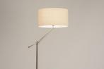 Rietveld Vloerlampen - Staalgrijs, Beige - Staal, Stof, Meta, Huis en Inrichting, Lampen | Vloerlampen, Verzenden, Nieuw
