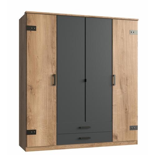 SALE: -17% Woonexpress Kledingkast Stratum 180x199x55 cm, Huis en Inrichting, Kasten | Kledingkasten, 50 tot 75 cm, Met deur(en)