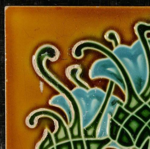 Jugendstil Tegel - Manufactures Céramiques dHemixem Gilliot, Antiek en Kunst, Antiek | Glas en Kristal