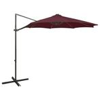 vidaXL Zweefparasol met paal en LED-verlichting 300 cm, Verzenden, Nieuw, 3 tot 4 meter, Zweefparasol