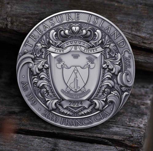 Kameroen. 2000 Francs CFA 2024 Treasure Island, 2 oz .999, Postzegels en Munten, Munten | Europa | Niet-Euromunten