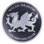 Niue. 2 Dollars 2022 1oz $2 NZD Niue Welsh Dragon Heraldic