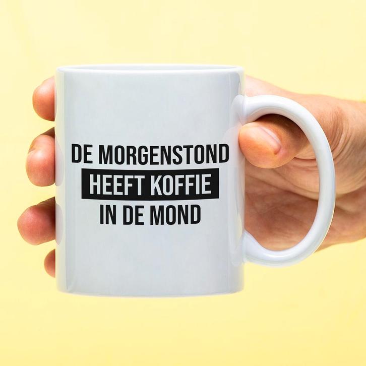 Mok De morgenstond heeft koffie in de mond, Huis en Inrichting, Keuken | Servies, Verzenden