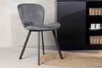 Eetkamerstoel - Margareta - Grijs - Fluweel - Jörn, Huis en Inrichting, Stoelen, Verzenden, Nieuw