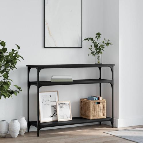 vidaXL Wandtafel 100x29x75 cm bewerkt hout zwart, Huis en Inrichting, Tafels | Bijzettafels, Nieuw, Verzenden