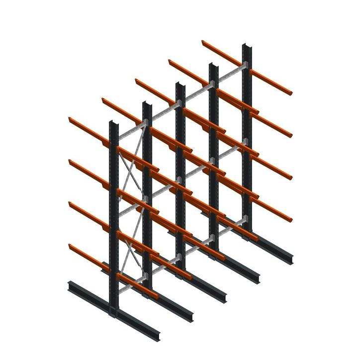 Aanbieding: Voordeelrij zware draagarmstelling dubbelzijdig, Zakelijke goederen, Kantoor en Winkelinrichting | Magazijn, Stelling en Opslag