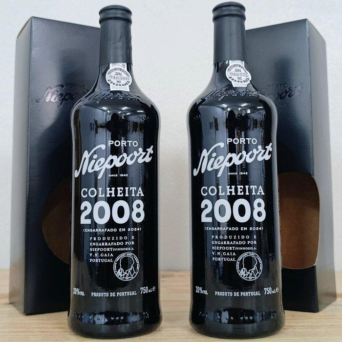 2008 Niepoort - Colheita Port - Porto - 2 Flessen (0.75, Verzamelen, Wijnen