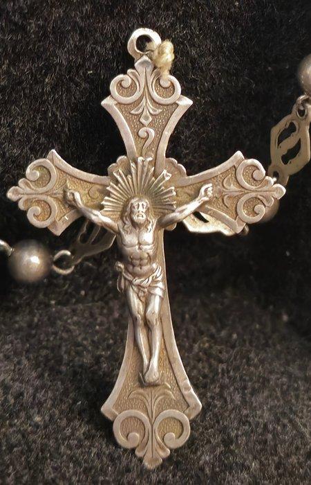 Rozenkrans - Zilver - 1850-1900 - Mooie massief zilveren, Antiek en Kunst, Antiek | Boeken en Bijbels