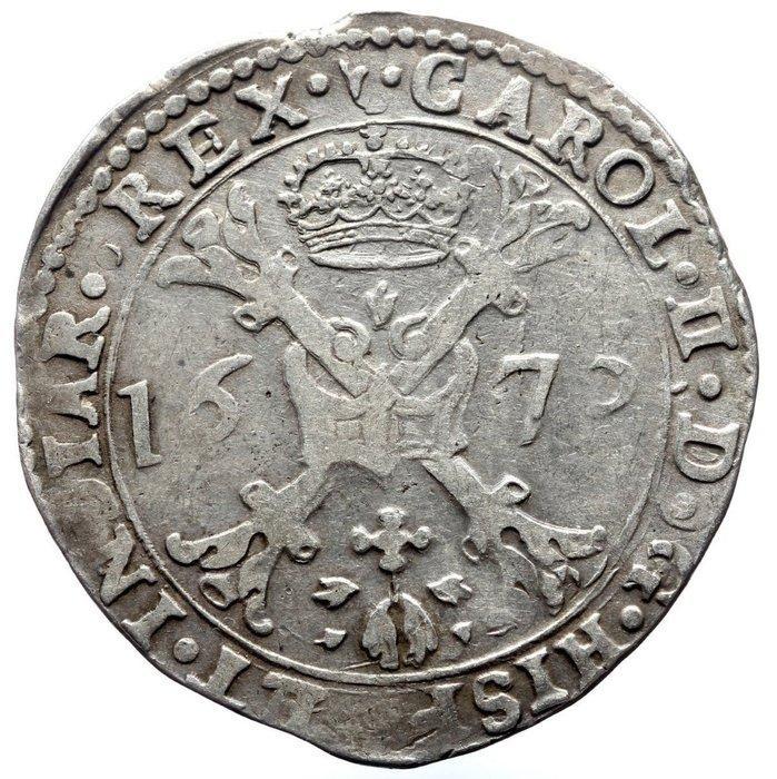 Spaans Nederland, Brabant, Antwerpen Patagon 1673, Postzegels en Munten, Munten | Nederland