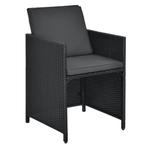 Polyrotan eetset - Baracoa L - 9-delig - Zwart, Tuin en Terras, Verzenden, Nieuw