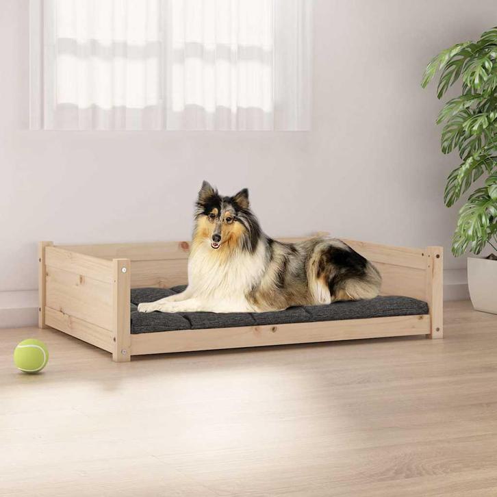 vidaXL Hondenmand 95,5x65,5x28 cm massief grenenhout, Dieren en Toebehoren, Honden-accessoires, Nieuw, Verzenden