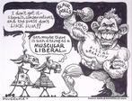 Pentekening Amerika - Gespierde liberaal (lijst optie), Verzenden
