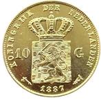 Gouden 10 gulden 1887 Willem III Schaars, Koning Willem III, Verzenden, Goud, Losse munt