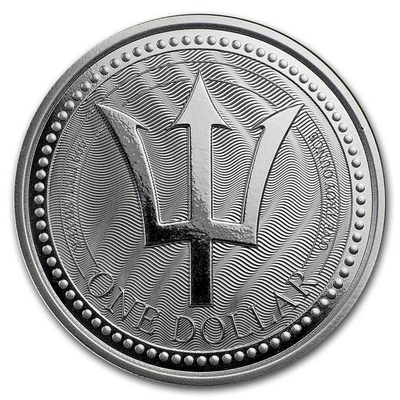 Barbados Trident 1 oz 2017 (30.000 oplage), Postzegels en Munten, Munten | Amerika, Midden-Amerika, Losse munt, Zilver, Verzenden
