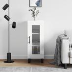 vidaXL Dressoir 34,5x34x90 cm bewerkt hout hoogglans wit, Minder dan 50 cm, Verzenden, Nieuw, 25 tot 50 cm