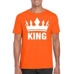 Oranje Koningdag King shirt met kroon heren - Koningsdag s.., Ophalen of Verzenden, Nieuw