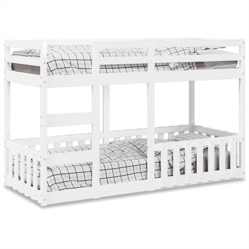 vidaXL Stapelbed 75x190 cm massief grenenhout wit, Huis en Inrichting, Slaapkamer | Bedden, Wit, Nieuw, Hout, Verzenden