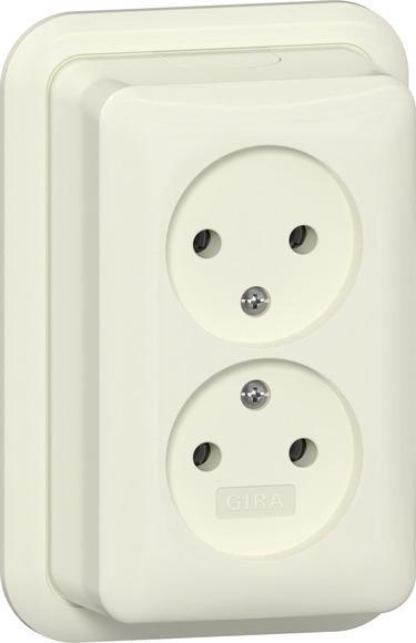 Gira Dubbele Stopcontact 16A 250V Opbouw Wit - 479110, Doe-het-zelf en Verbouw, Elektra en Kabels, Overige typen, Nieuw, Verzenden