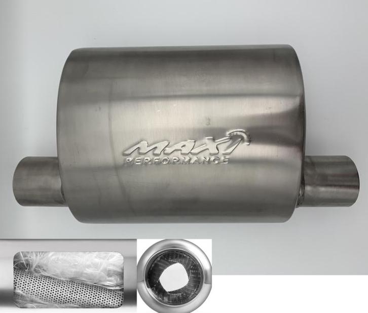 MAX Spiral Straight Flo Performance rvs uitlaat demper 2,5, Auto-onderdelen, Overige Auto-onderdelen, Nieuw, Ophalen of Verzenden