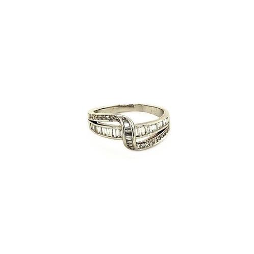 Witgouden ring met diamant 18 krt, Sieraden, Tassen en Uiterlijk, Ringen, Wit, Zo goed als nieuw, Goud, Verzenden