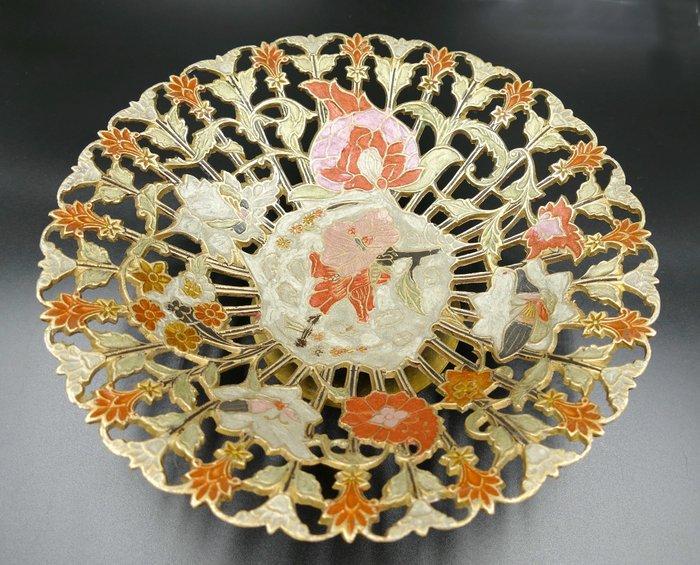 Tafelmiddenstuk - messing, cloisonné emaille, Antiek en Kunst, Curiosa en Brocante