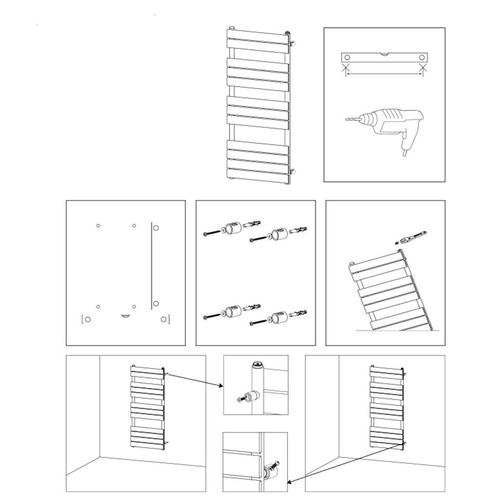 Handdoekradiator BWS Ress Middenaansluiting 681W 120x50 cm, Doe-het-zelf en Verbouw, Sanitair, Ophalen of Verzenden