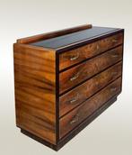 Commode - Opaline glas, Palissander, Walnoot - Cassettone