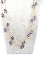 Statement ketting - 18 karaat Geel goud Granaat - Granaat, Sieraden, Tassen en Uiterlijk, Antieke sieraden