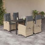 vidaXL 5-delige Tuinset met kussens poly rattan gemengd, Tuin en Terras, 4 zitplaatsen, Nieuw, Tuinset, Verzenden