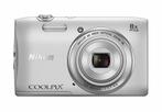Nikon Coolpix S3600 Digitale Compact Camera - Zilver, Audio, Tv en Foto, Fotocamera's Digitaal, Verzenden, Zo goed als nieuw