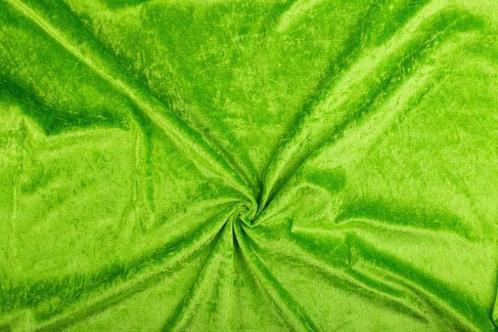 Groen velours > Limoengroen, Hobby en Vrije tijd, Stoffen en Lappen, 120 cm of meer, 200 cm of meer, Groen, Nieuw, Polyester, Ophalen of Verzenden