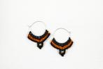 Macramé Oorringen - Zwart / Oranje - Handgemaakt van Duur.., Ophalen of Verzenden, Nieuw