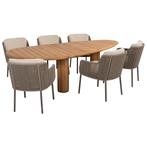 Corsica Bernini dining tuinset 240x130xH75 cm 7 delig teak, Ophalen of Verzenden, Nieuw