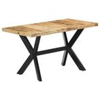 vidaXL Eettafel 140x70x75 cm massief ruw mangohout, Huis en Inrichting, Tafels | Eettafels, Verzenden, Nieuw