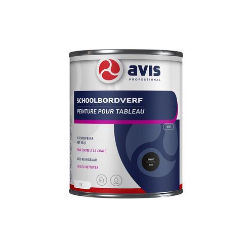 Avis Aqua Schoolbordenverf Zwart 1 liter, Doe-het-zelf en Verbouw, Verf, Beits en Lak, Nieuw, Ophalen of Verzenden