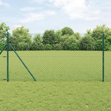 vidaXL kettinglink hek groen 1,4x25 m staal beschikbaar voor biedingen