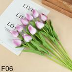 Actie tulp tulpen 33cm bundel fuchsia/wit/purple f06 /, Ophalen of Verzenden, Nieuw