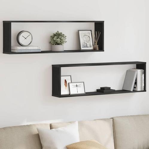 vidaXL Wandrekken Kubusvormig 2 st 100x15x30 cm spaanplaat, Huis en Inrichting, Woonaccessoires | Wandplanken en Boekenplanken